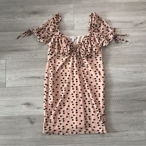 Topshop Ruched Polka Dot Dress